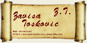 Zaviša Tošković vizit kartica